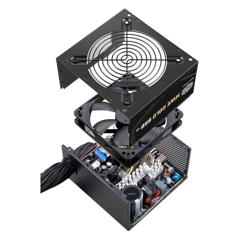 Cooler Master MWE GOLD 850 V3 非モジュラー電源 Fonte Cooler Master MWE Gold 850 V3, 850W, 80 Plus Ouro, ATX 3.1